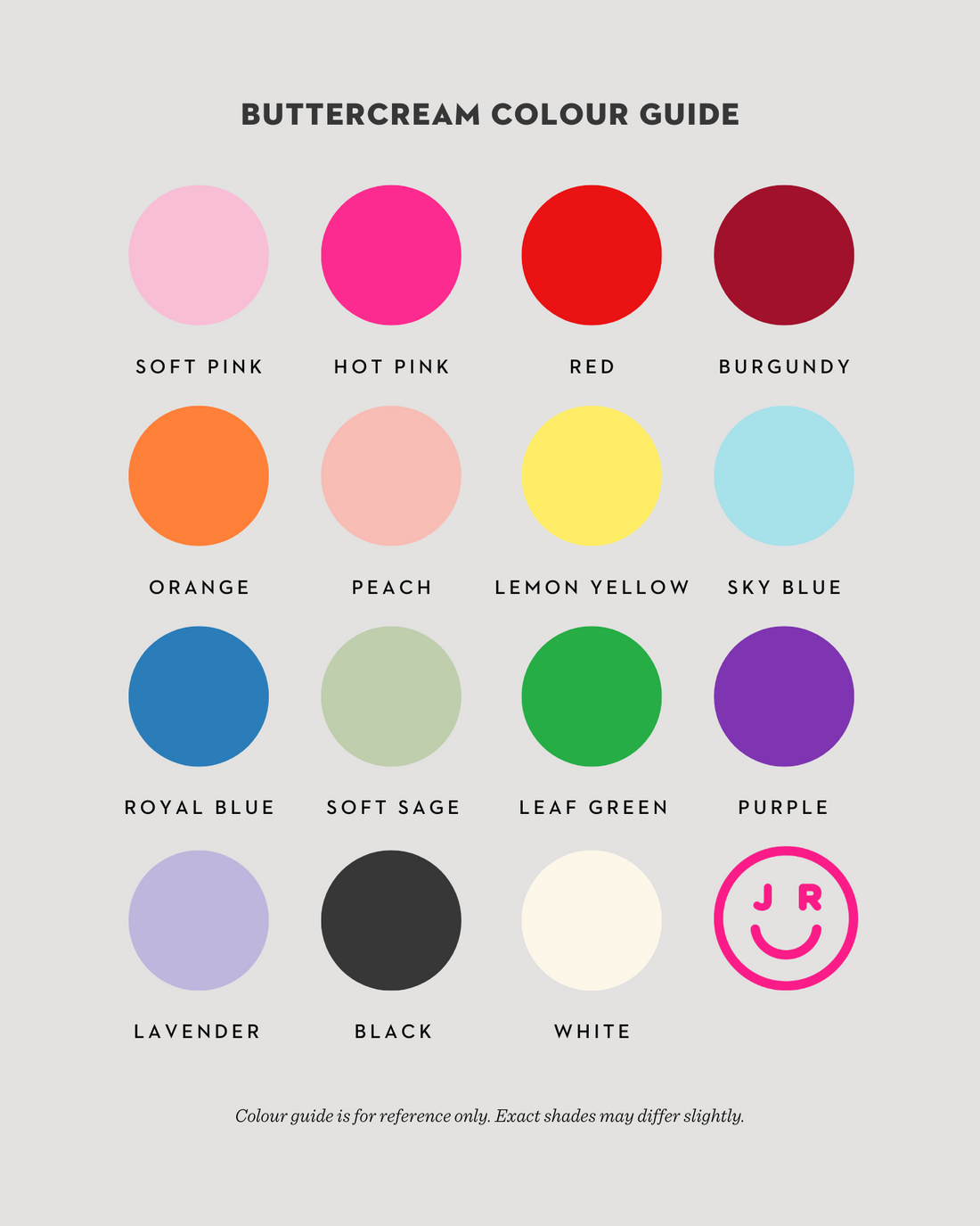 Buttercream Colour Guide
