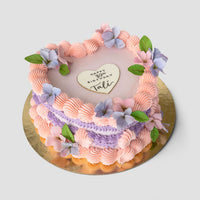 Sugar Flower Heart Cake